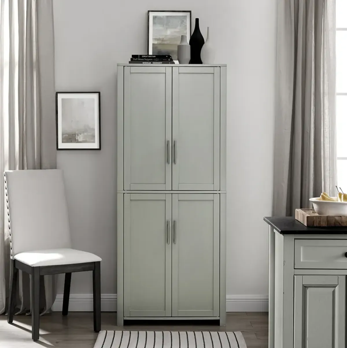 Rylan Tall Pantry - Gray