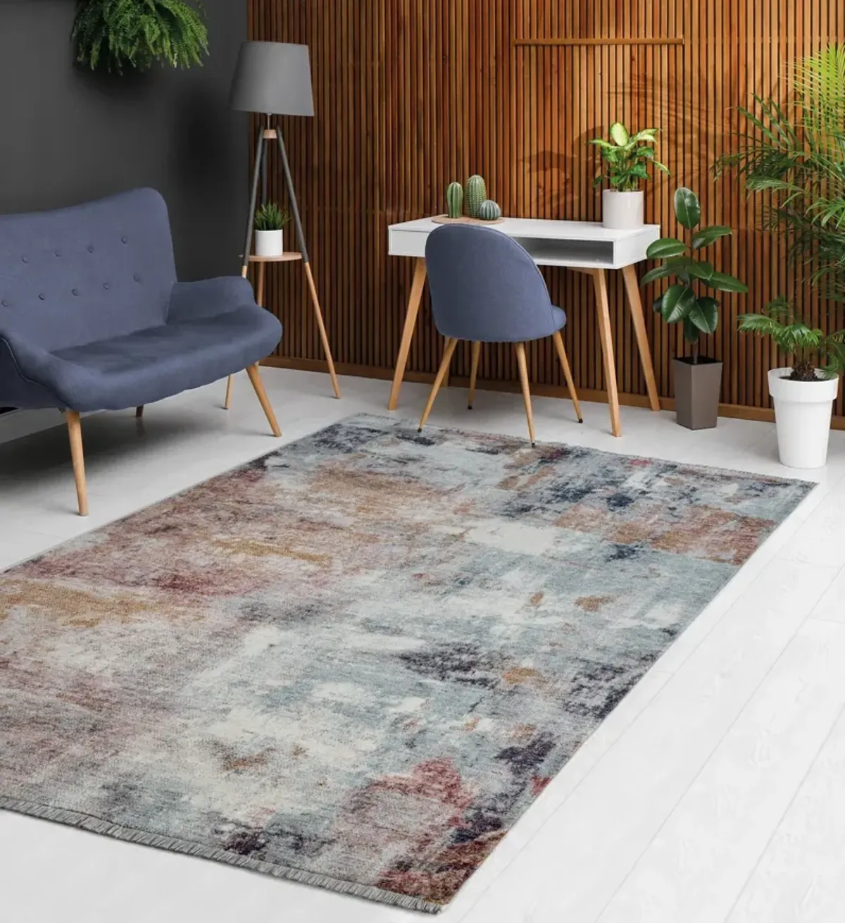 Turnstone 5'10X8'10 Area Rug - Orange/Blue