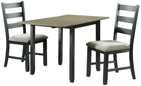 Hemingway Extendable Dining Table and 2 Chairs - Gray