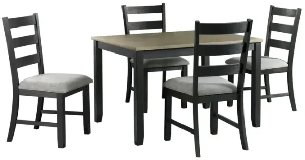 Emmaline Dining Table and 4 Chairs - Gray