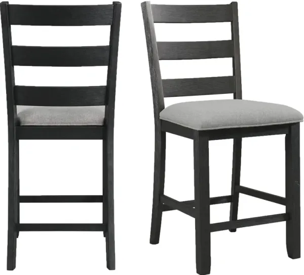 Emmaline Set of 2 Counter-Height Stools - Black