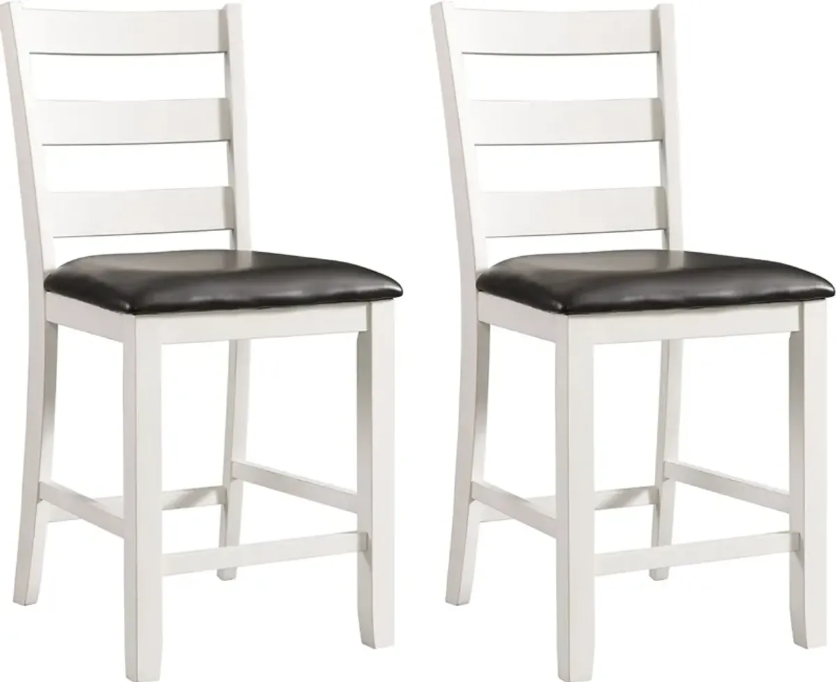 Emmaline Set of 2 Counter-Height Stools - Cream/Brown