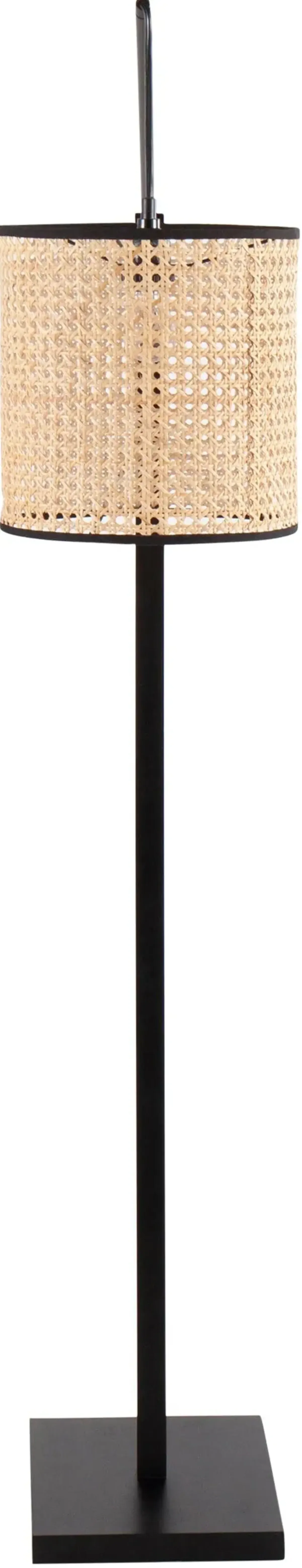 Aberdeen 60'' Floor Lamp - Black/Rattan