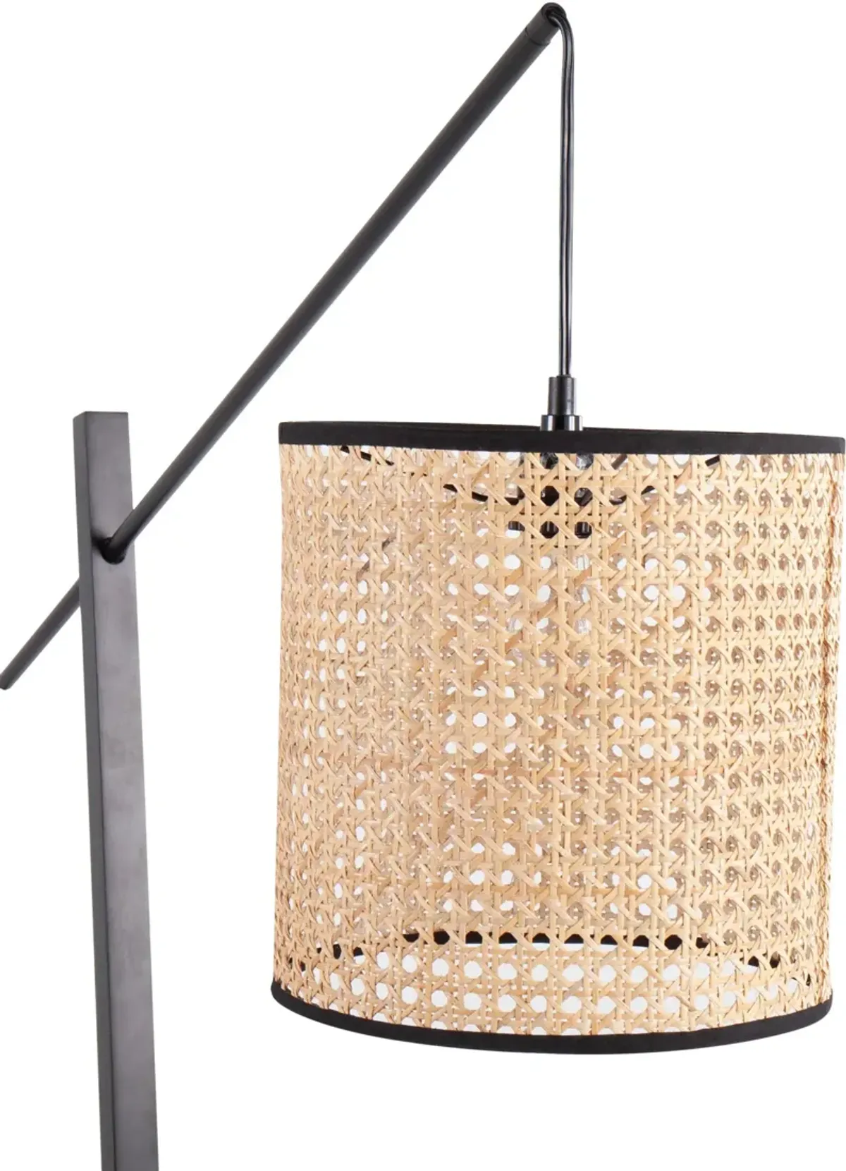 Aberdeen 60'' Floor Lamp - Black/Rattan