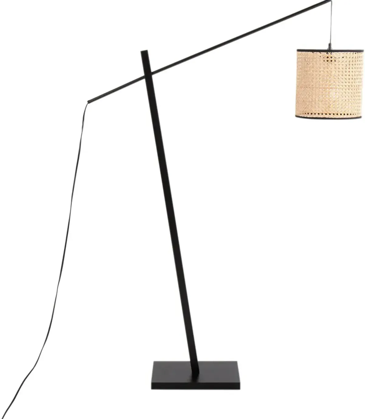 Aberdeen 60'' Floor Lamp - Black/Rattan