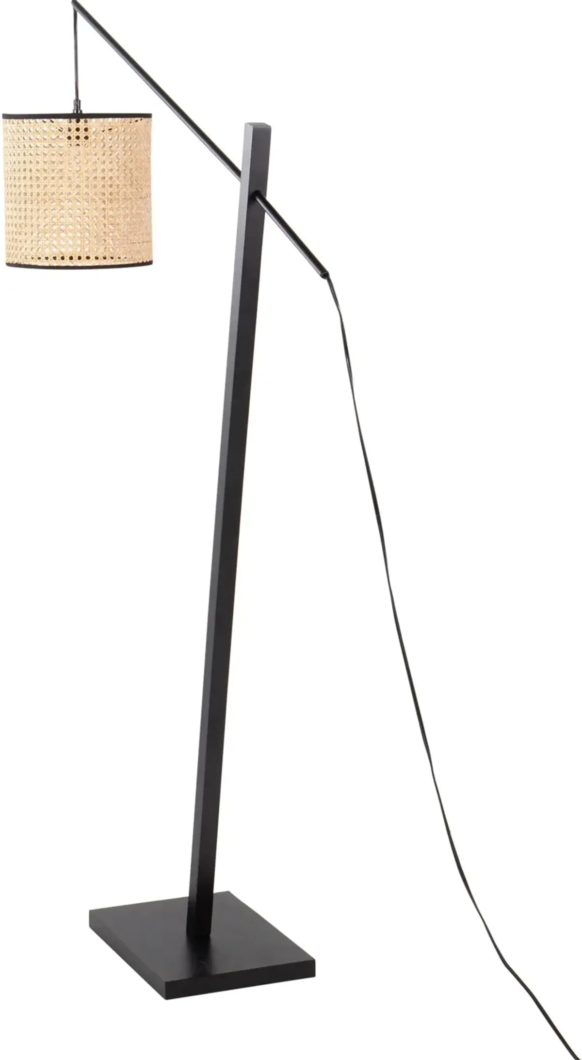 Aberdeen 60'' Floor Lamp - Black/Rattan