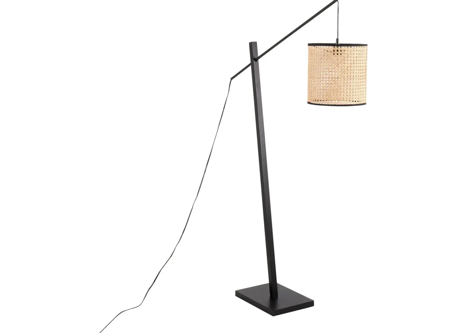 Aberdeen 60'' Floor Lamp - Black/Rattan