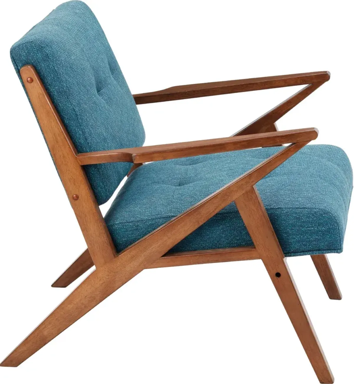 Madeline Accent Chair - Blue/Pecan