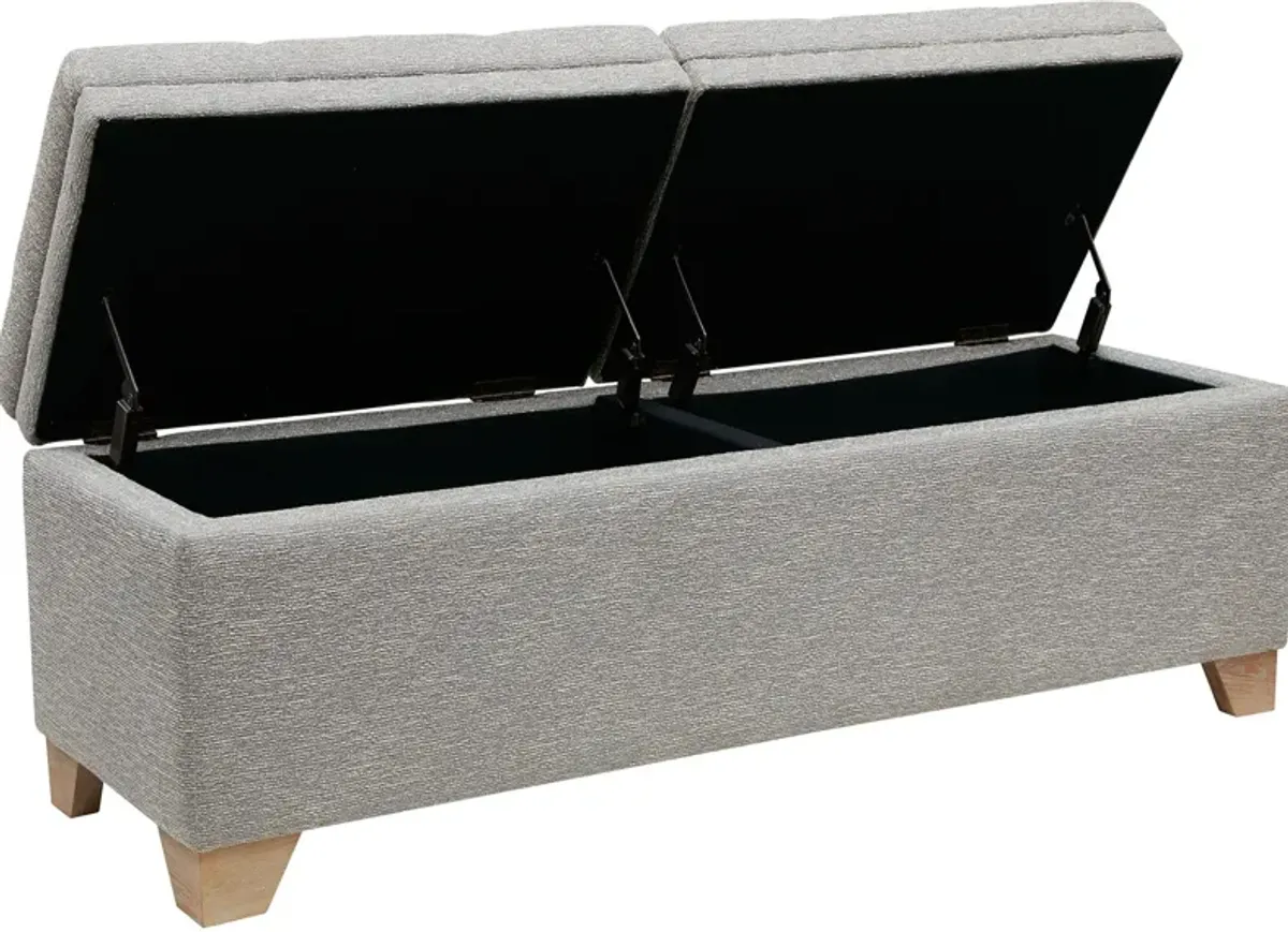 Dahlia Storage Bench - Gray