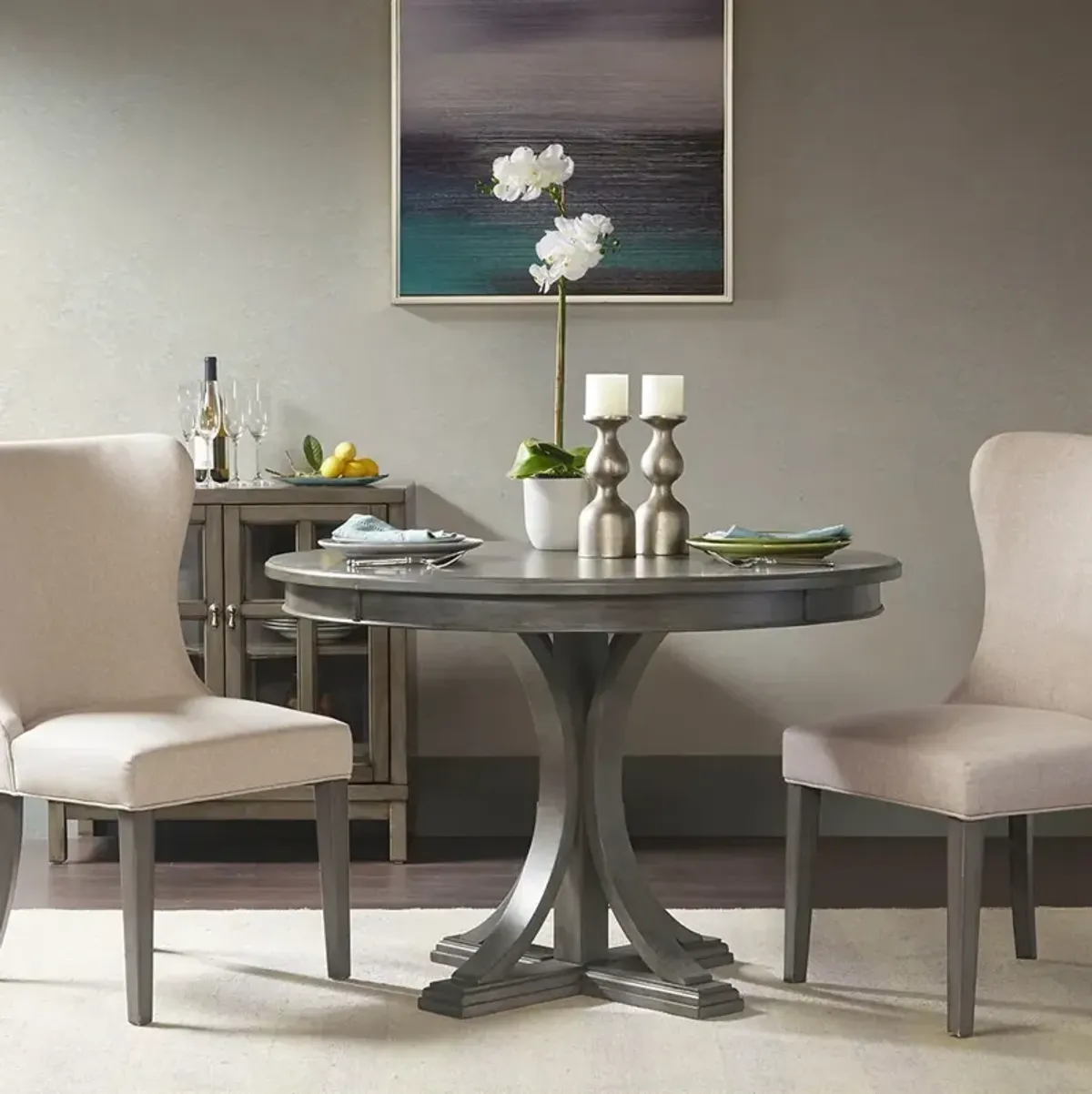 Rowena Round Dining Table - Gray