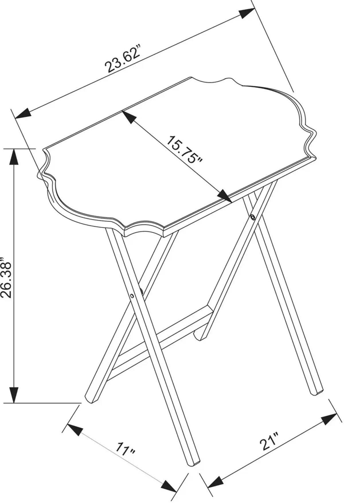 Cordelia Set of 2 Tray Tables - Gray