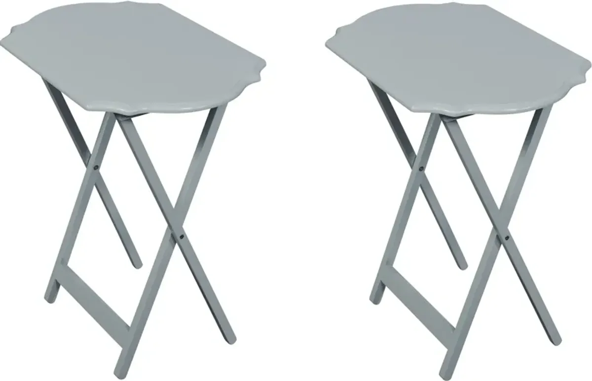 Cordelia Set of 2 Tray Tables - Gray