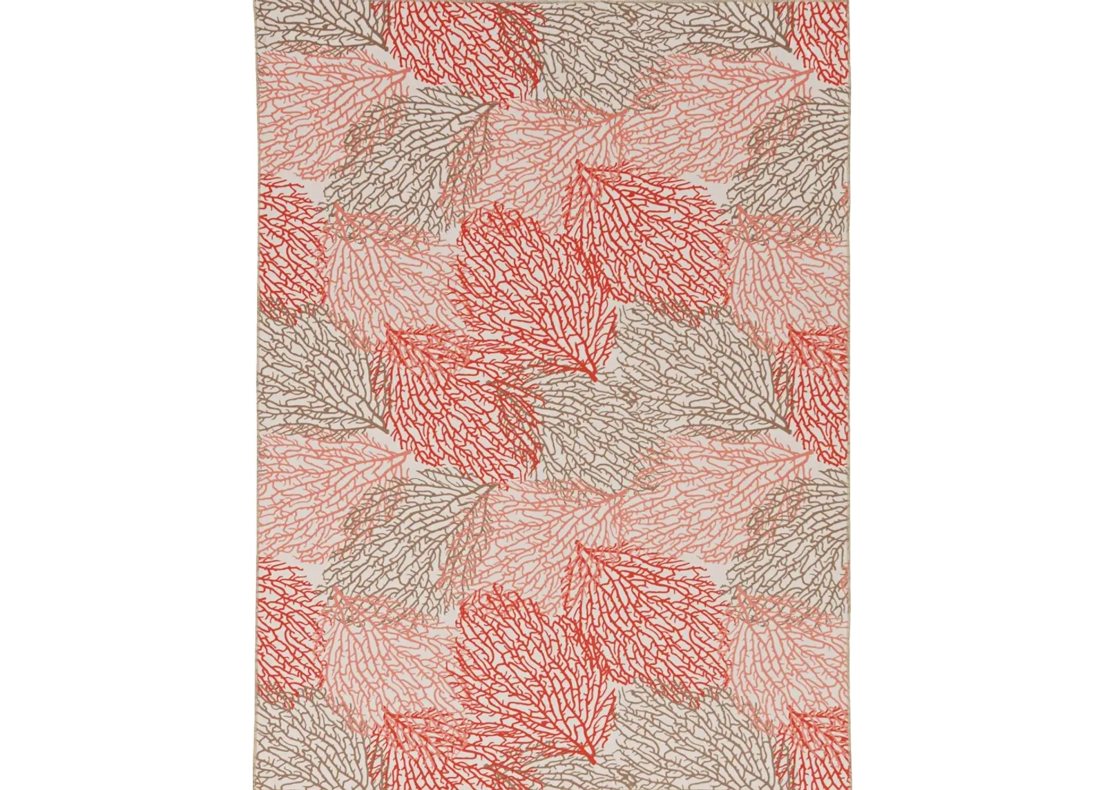 Saoirse 5 'X 7' Washable Area Rug - Ivory/Coral