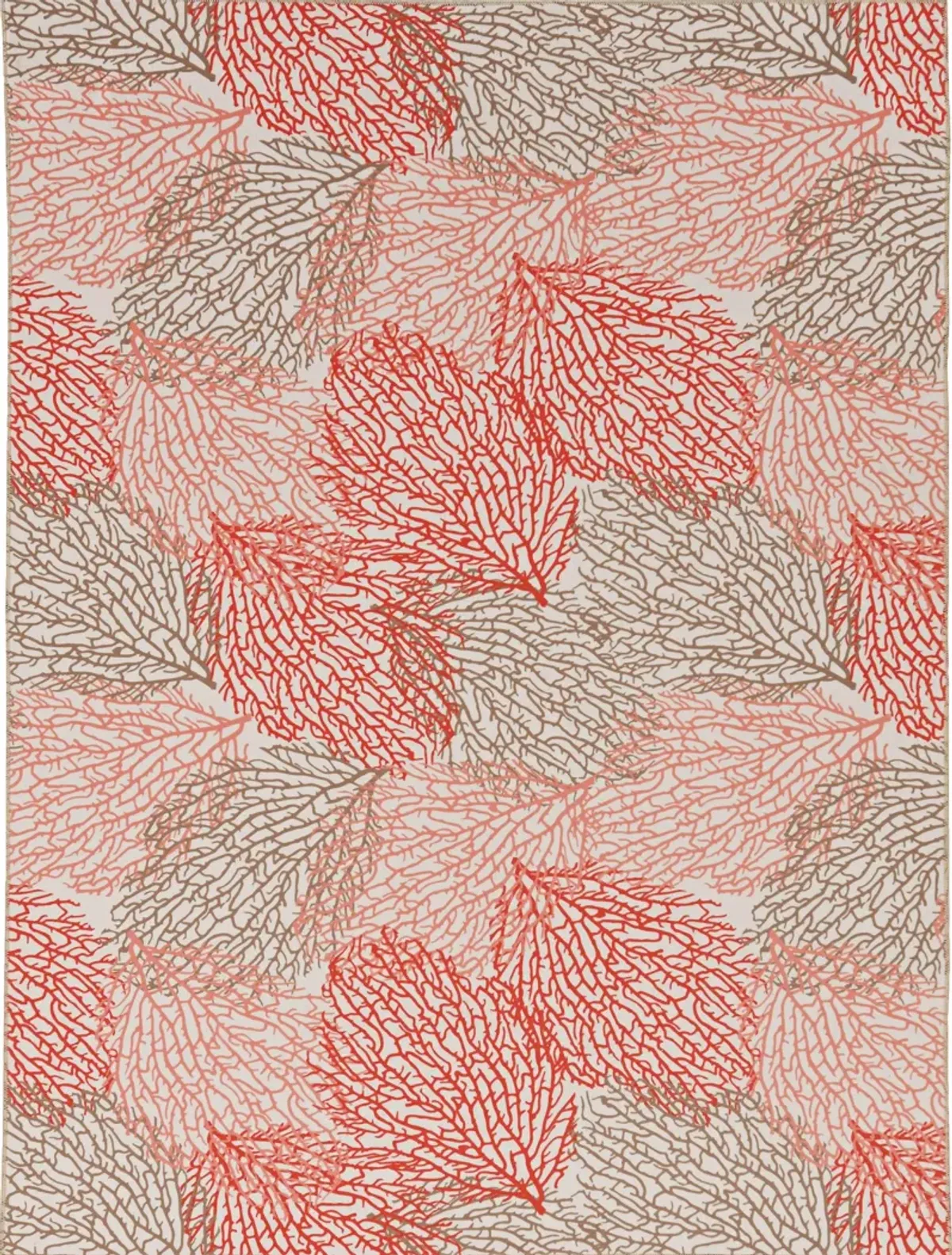 Saoirse 5 'X 7' Washable Area Rug - Ivory/Coral