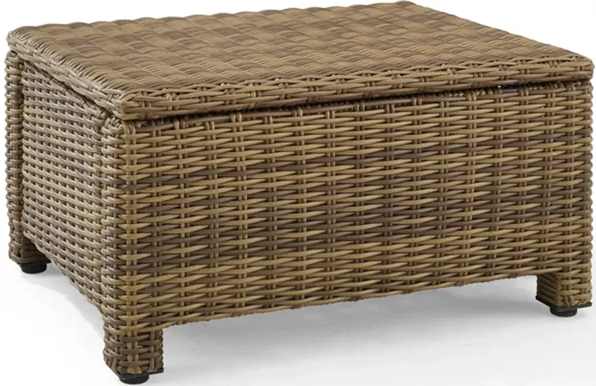 Destin Outdoor Ottoman - Gray/Brown