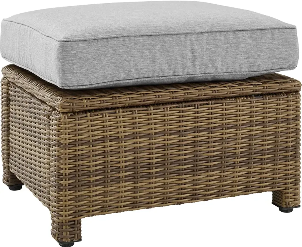 Destin Outdoor Ottoman - Gray/Brown