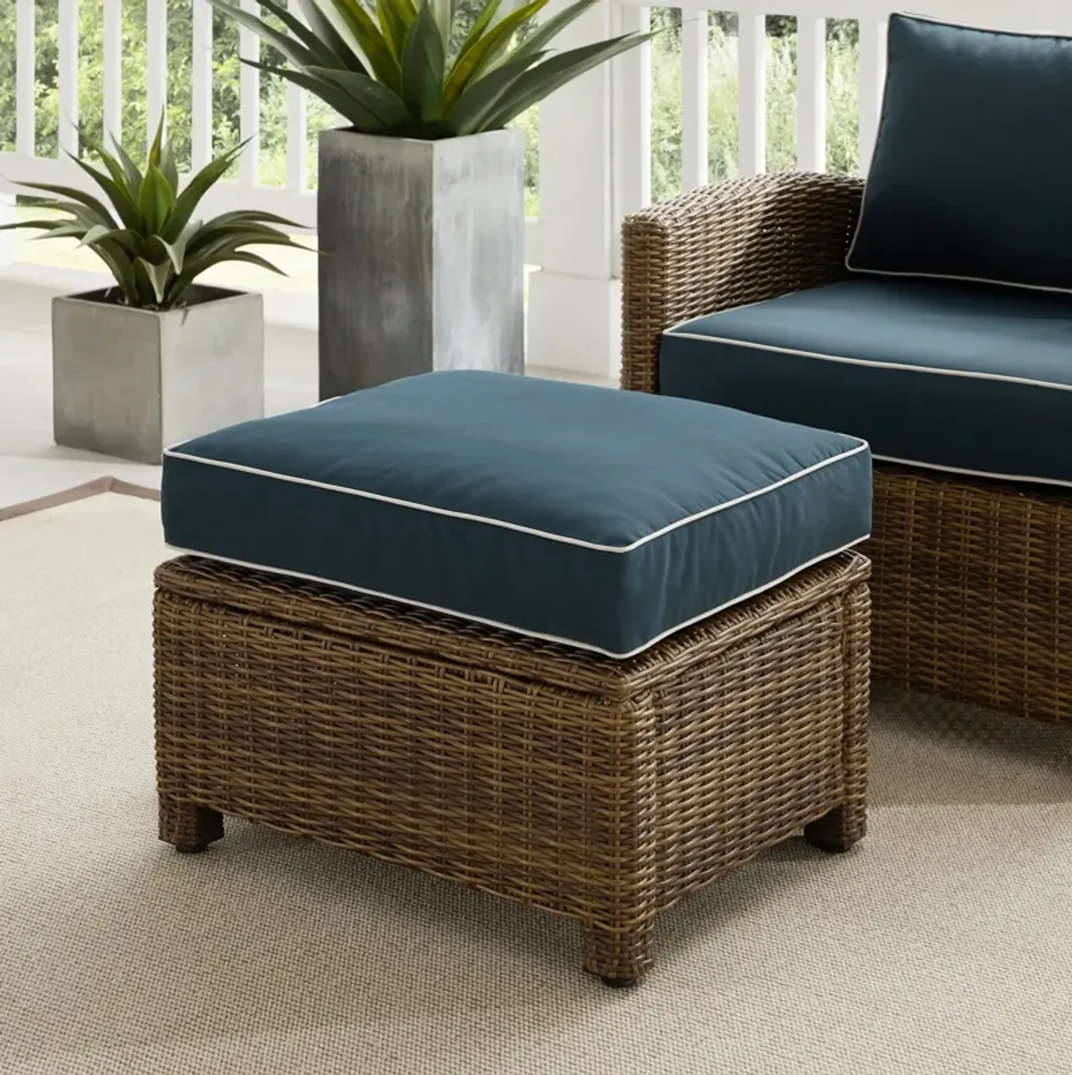 Destin Outdoor Ottoman - Navy