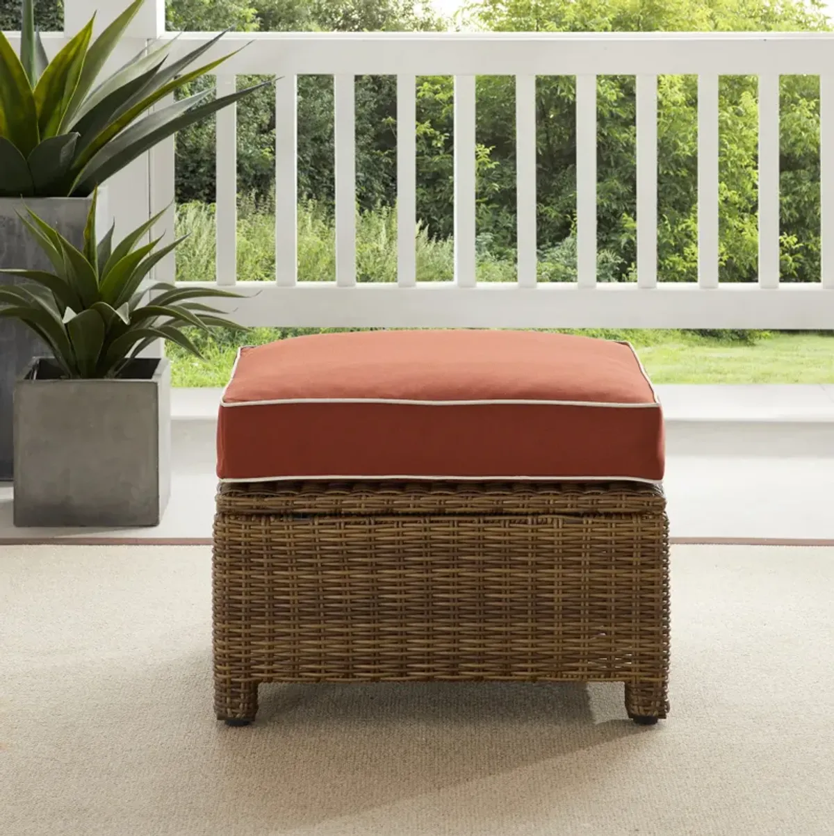 Destin Outdoor Ottoman - Sangria