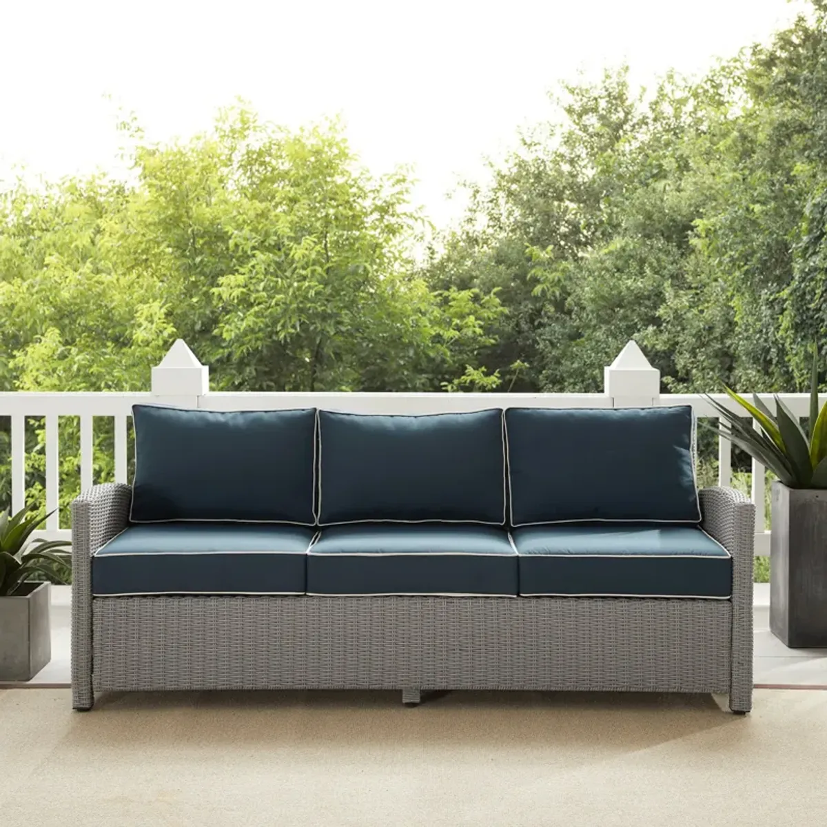 Destin Outdoor Sofa - Navy/Gray