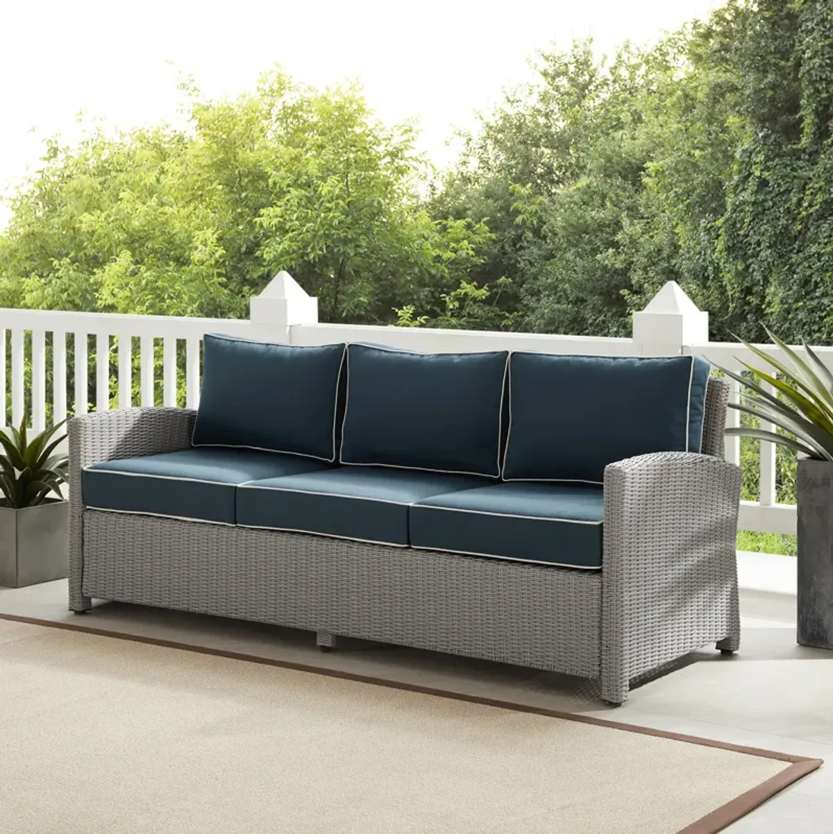 Destin Outdoor Sofa - Navy/Gray