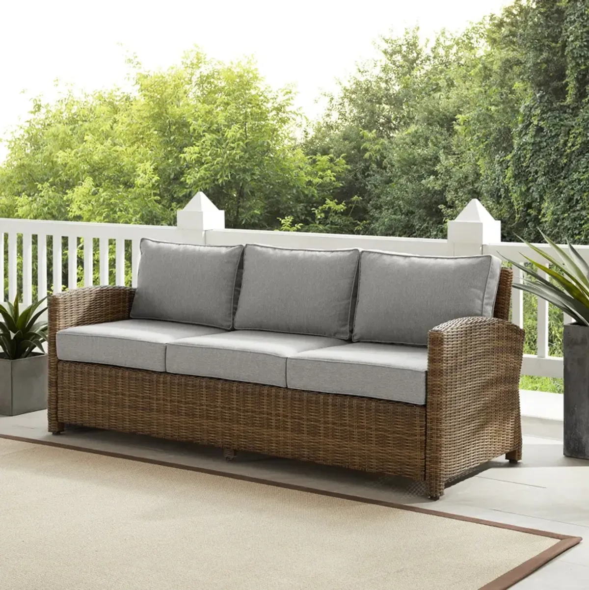 Destin Outdoor Sofa - Gray/Brown