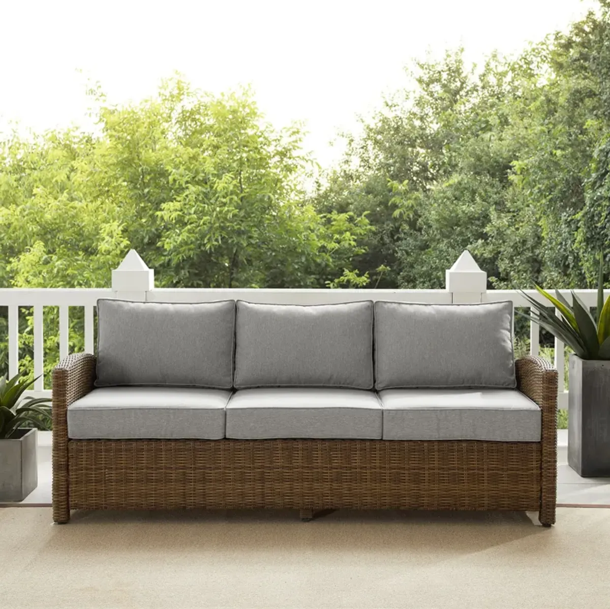 Destin Outdoor Sofa - Gray/Brown