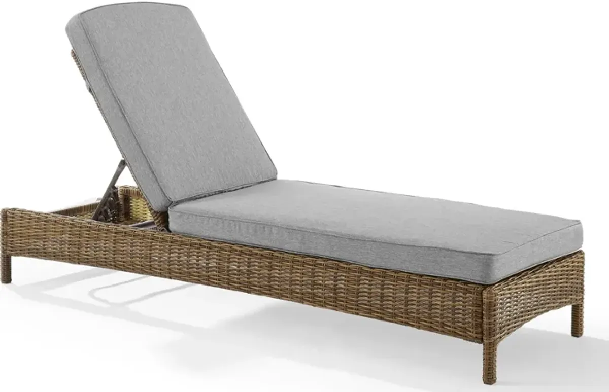 Destin Outdoor Chaise Lounge - Gray/Brown