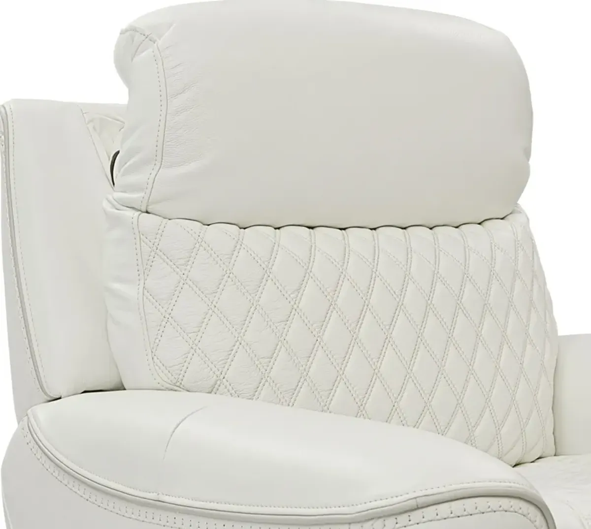 Cabrera Dual-Power Leather Recliner - White