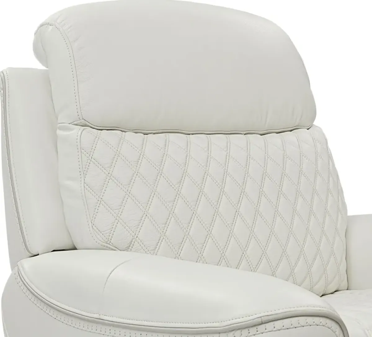 Cabrera Dual-Power Leather Recliner - White