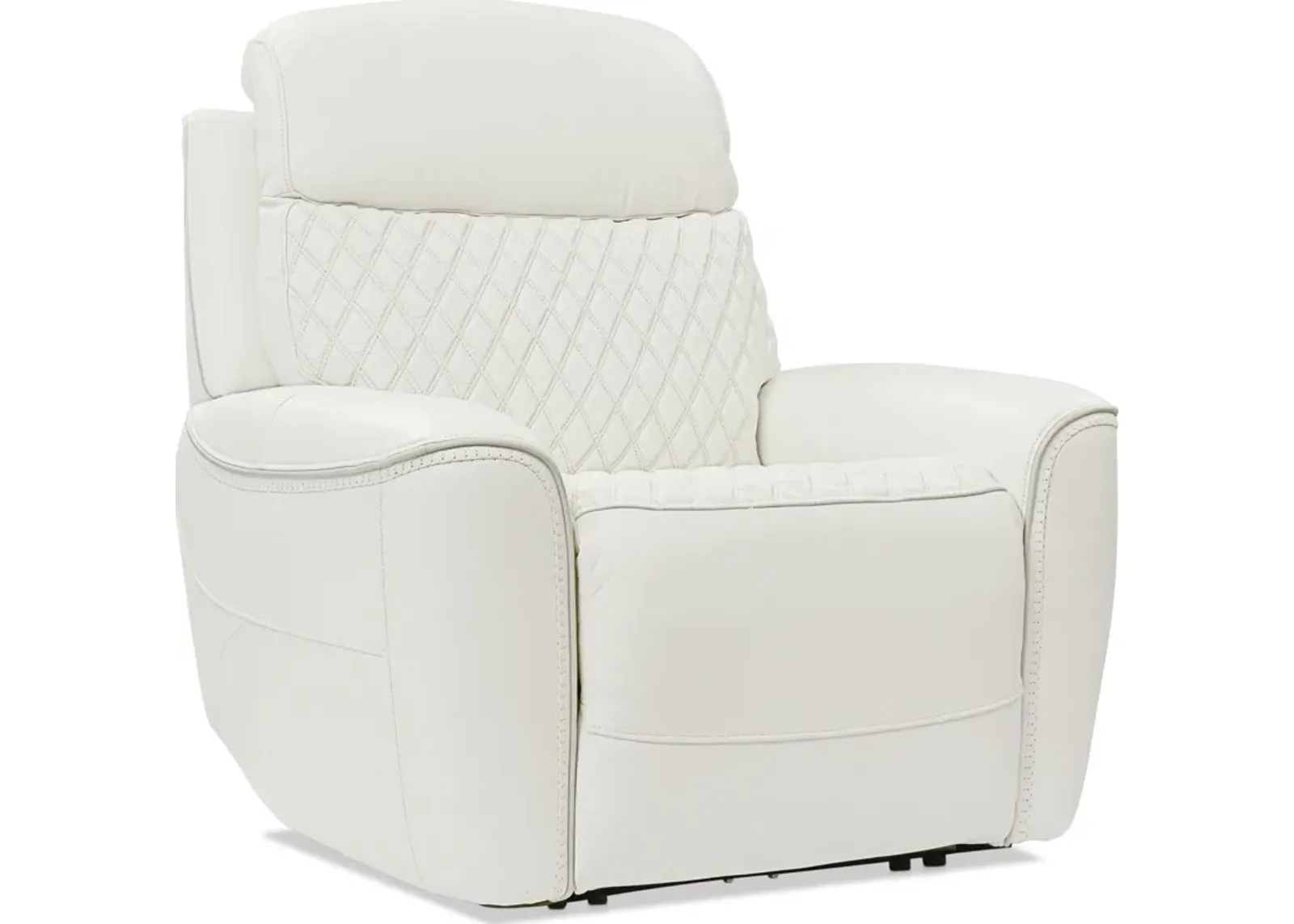 Cabrera Dual-Power Leather Recliner - White