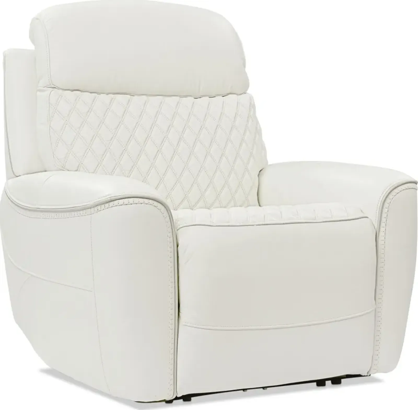 Cabrera Dual-Power Leather Recliner - White