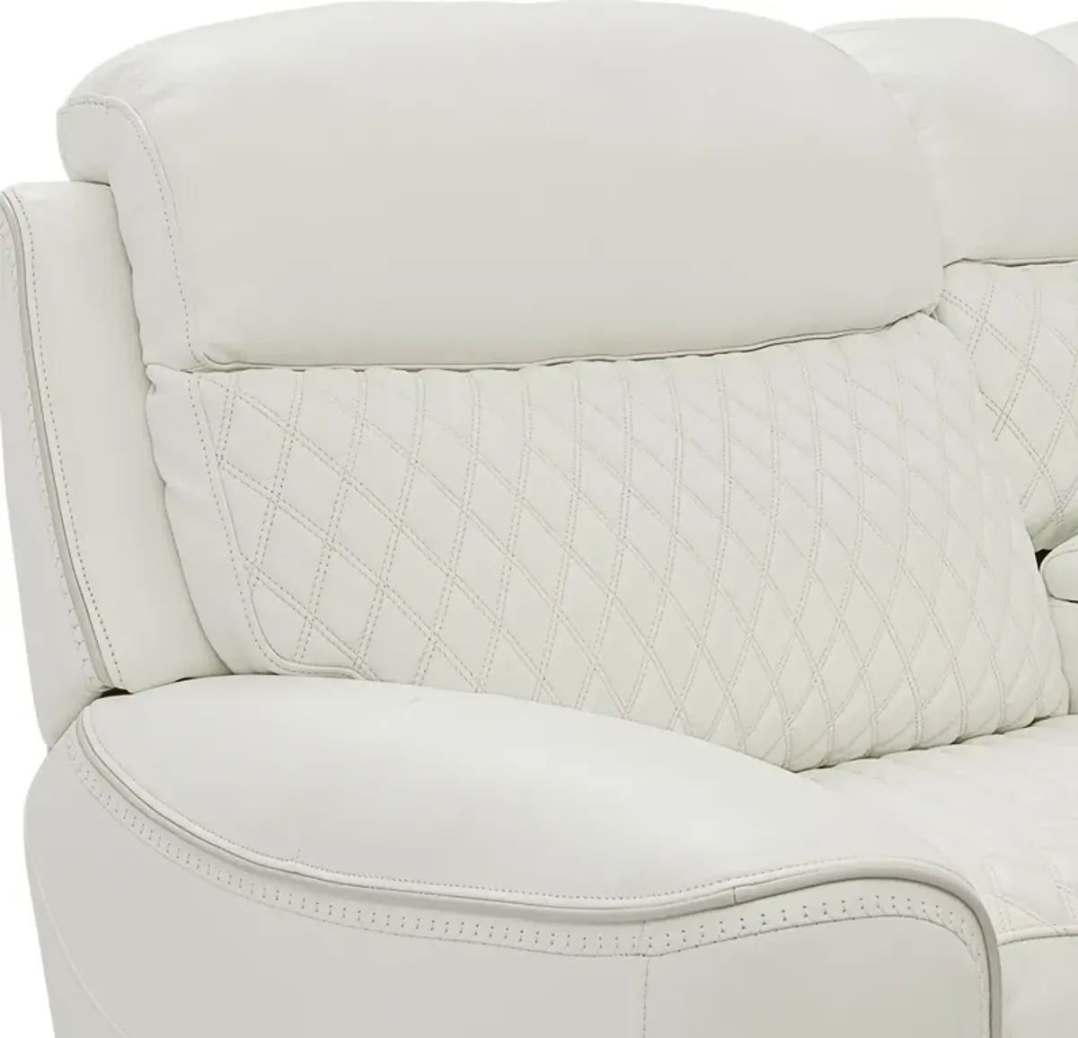 Cabrera 5-Piece Dual-Power Sectional With 3 Reclining Seats - White