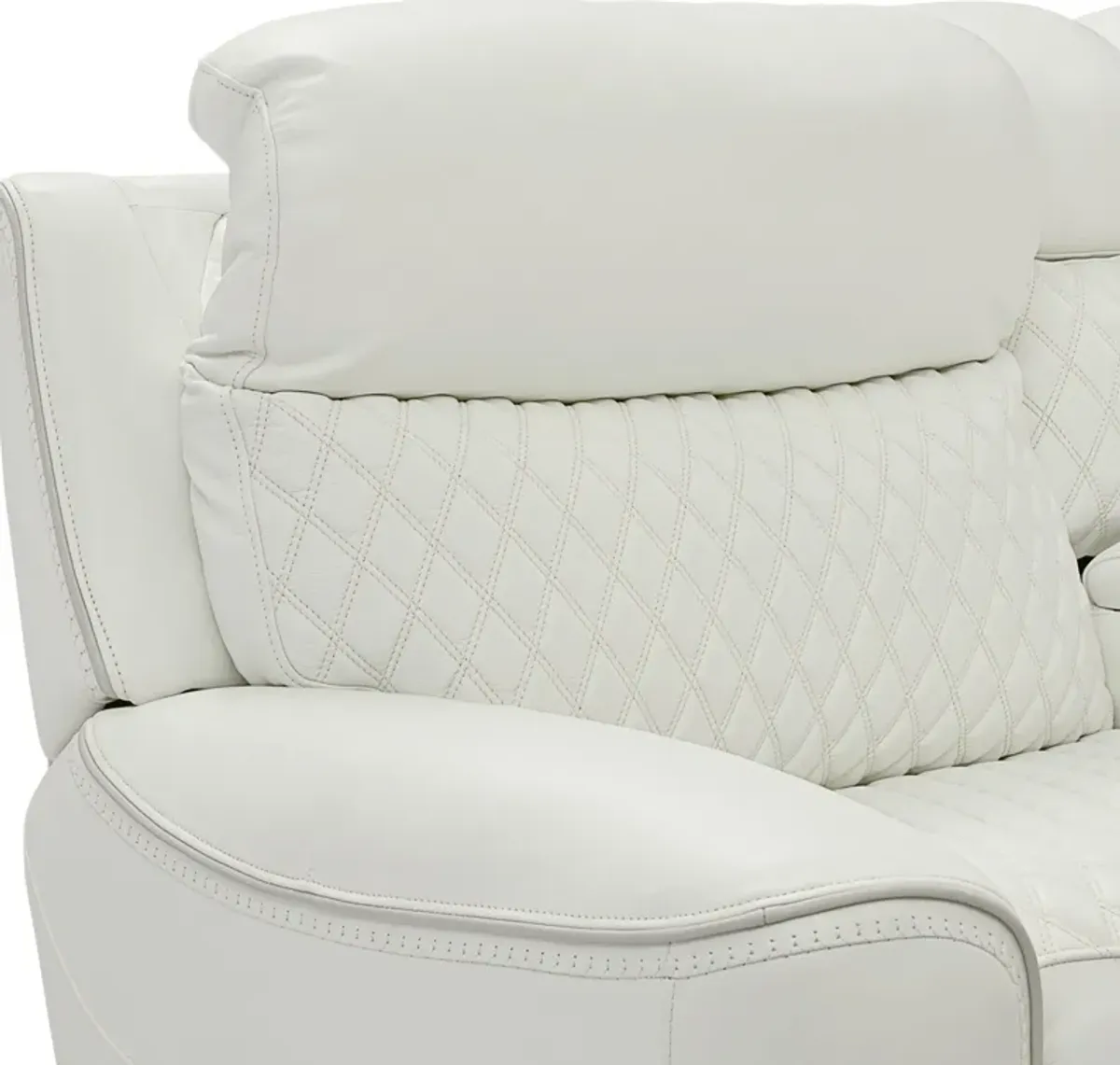 Cabrera 5-Piece Dual-Power Sectional With 3 Reclining Seats - White