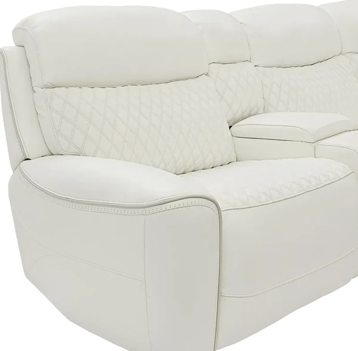 Cabrera 5-Piece Dual-Power Sectional With 3 Reclining Seats - White