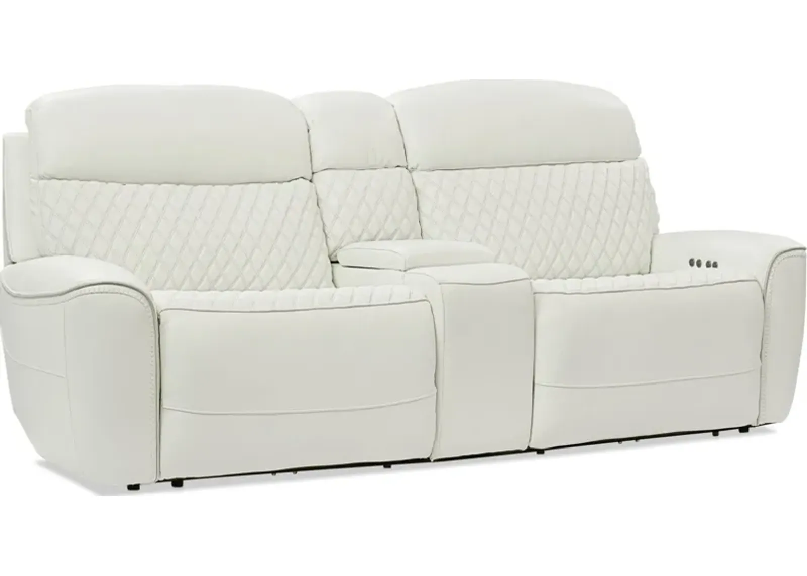 Cabrera Dual-Power Loveseat With Console - White