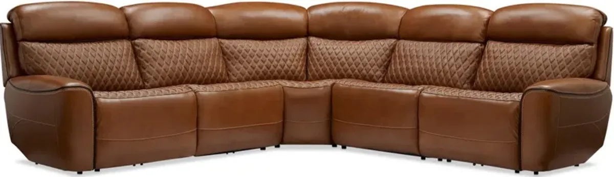 Cabrera 5-Piece Dual-Power Sectional - Brown