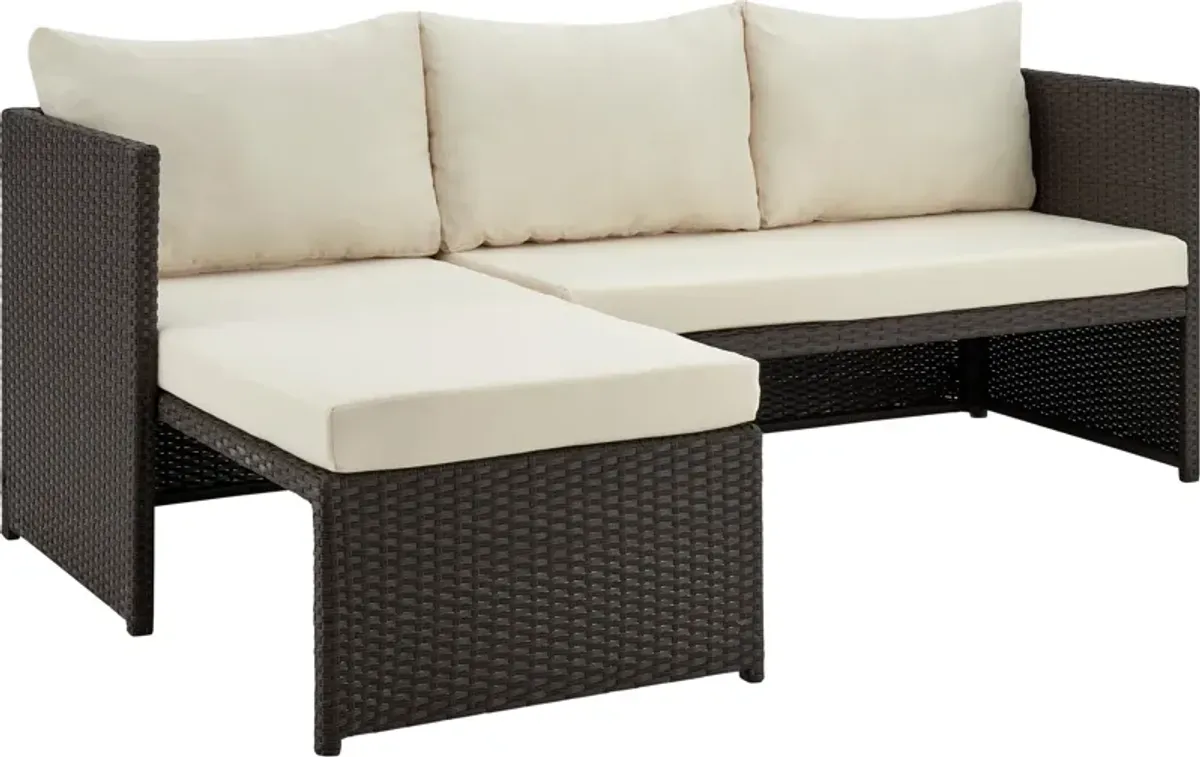 Houston Outdoor Sectional and Coffee Table - Cream