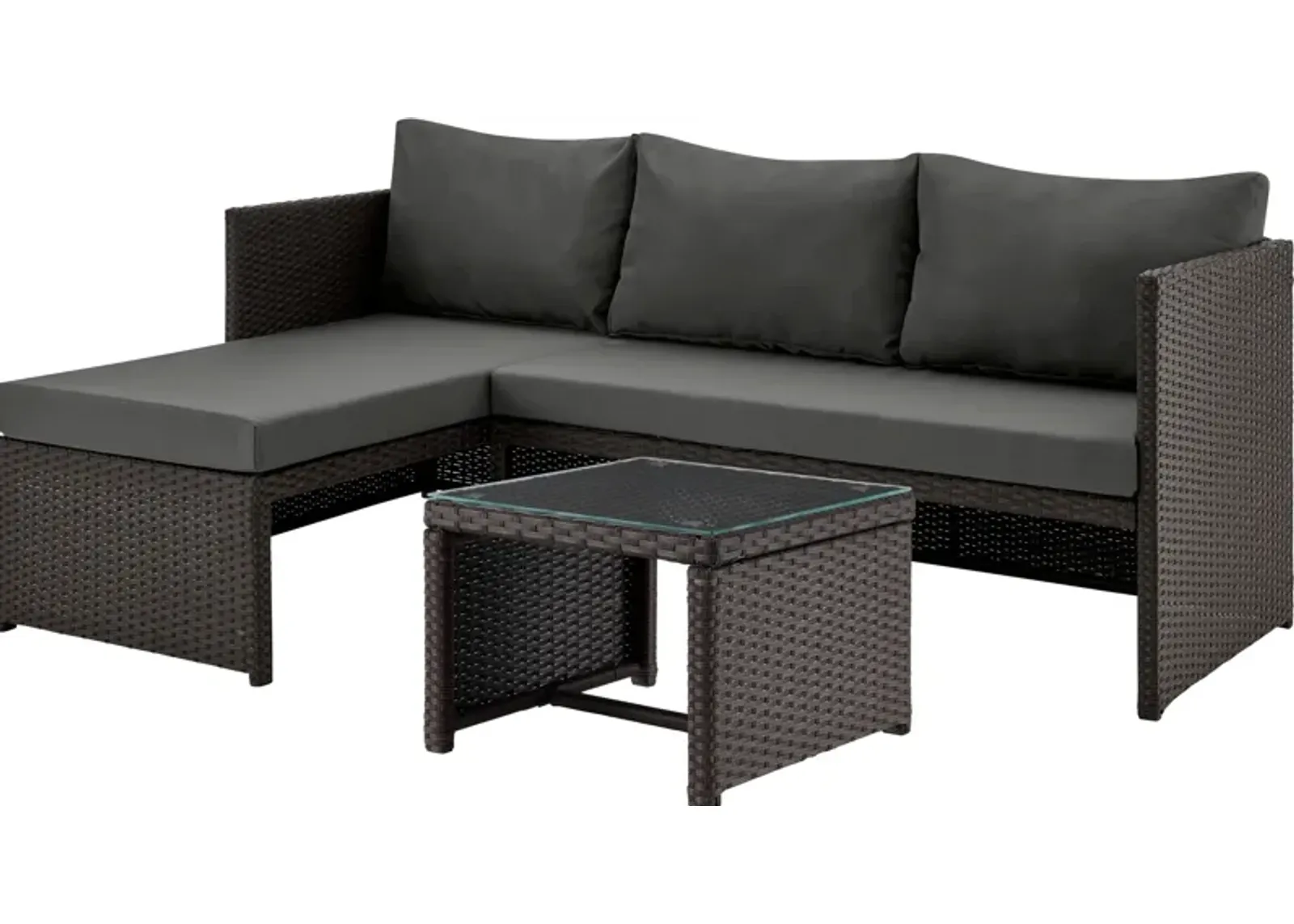 Houston Outdoor Sectional and Coffee Table - Gray