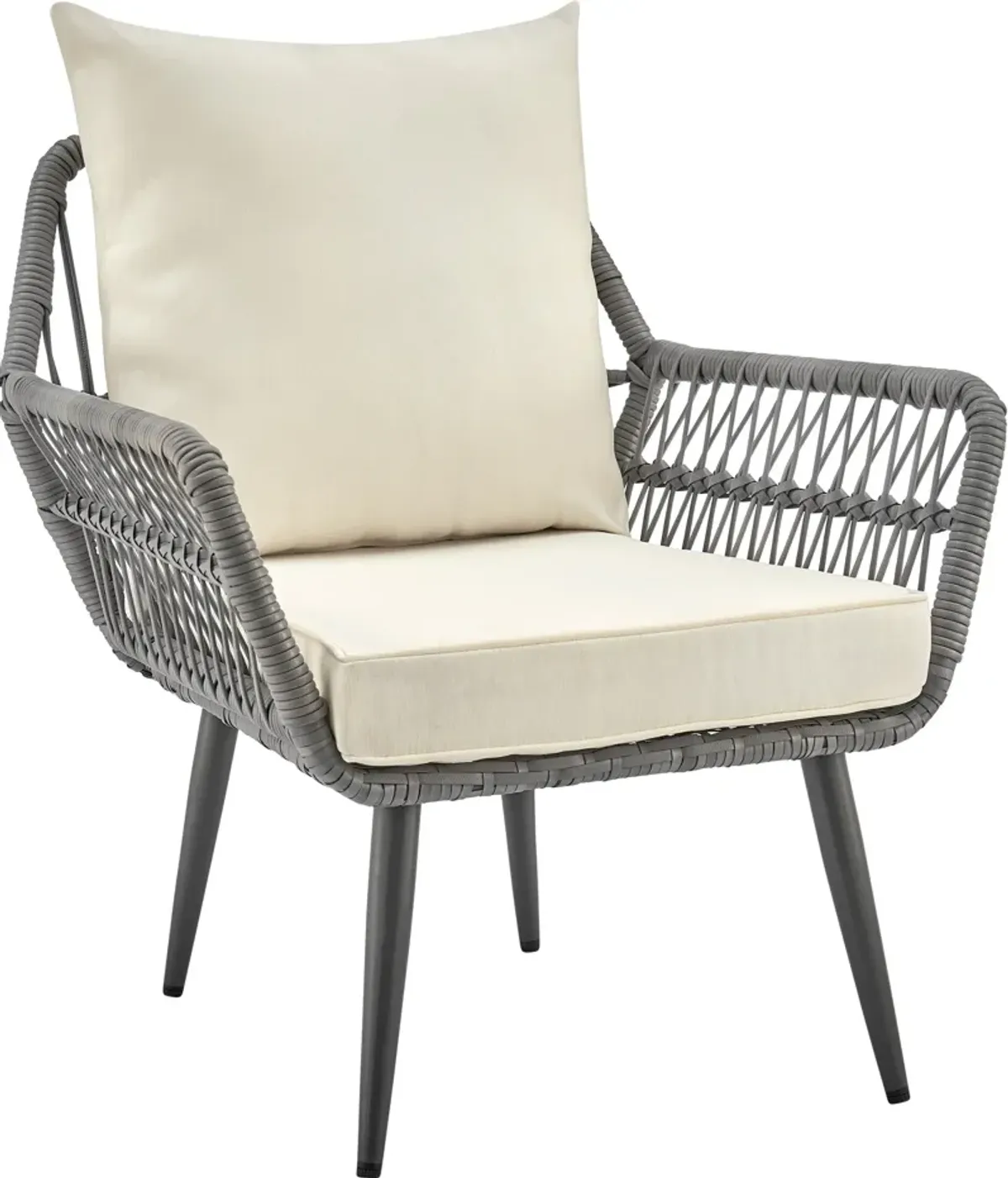 Ocean City Outdoor Set of 2 Chairs and End Table - Cream