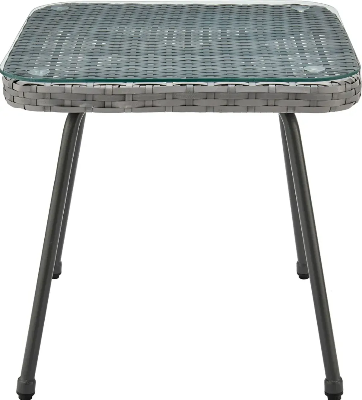 Ocean City Outdoor Set of 2 Chairs and End Table - Gray