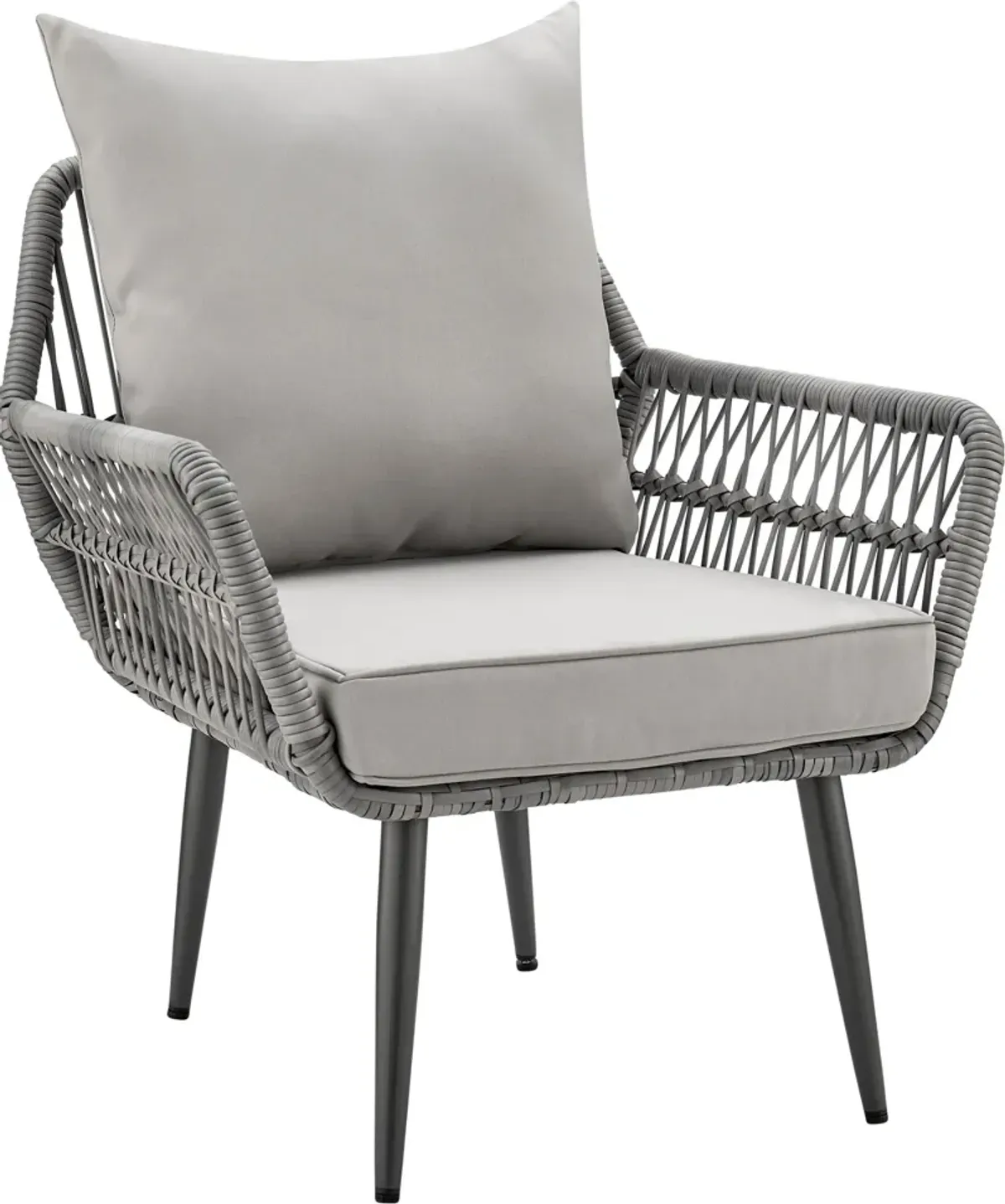 Ocean City Outdoor Set of 2 Chairs and End Table - Gray