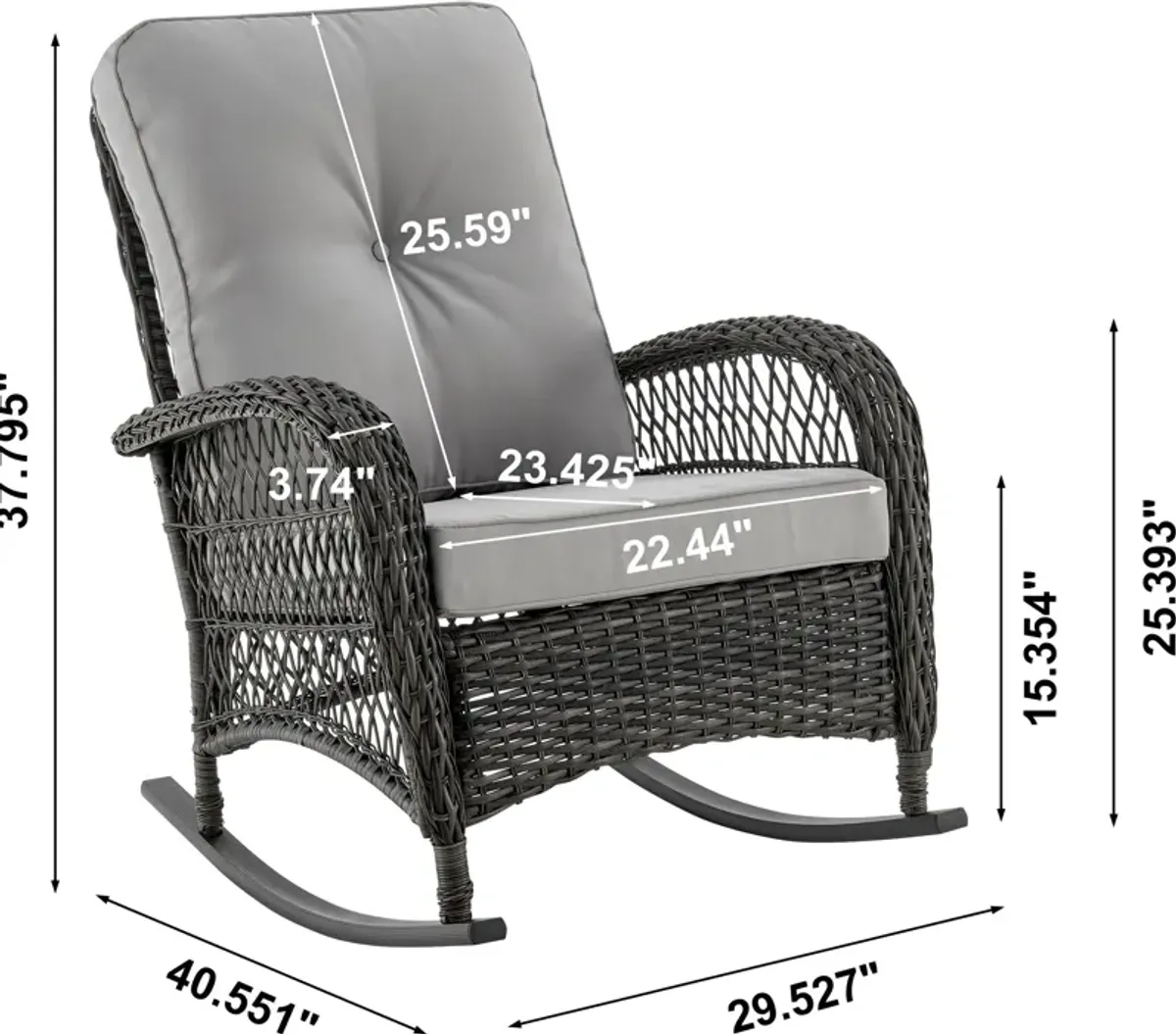 Fontana Outdoor Rocking Chair - Gray