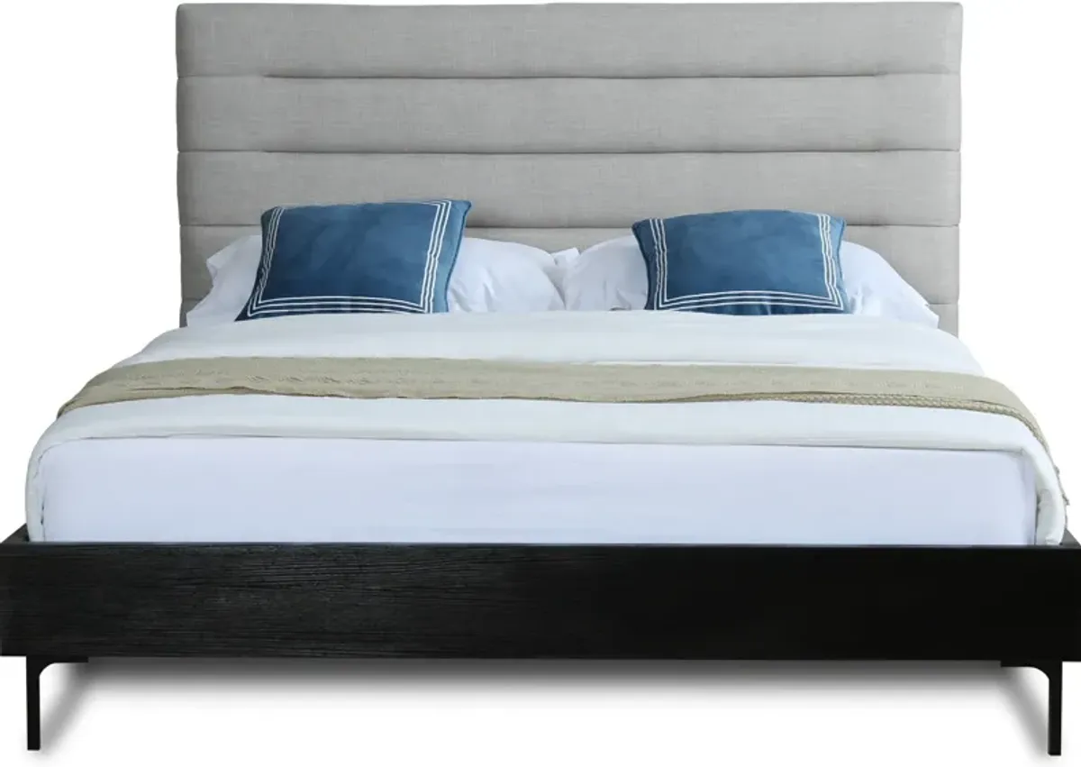 Eloise Full Upholstered Platform Bed - Light Gray