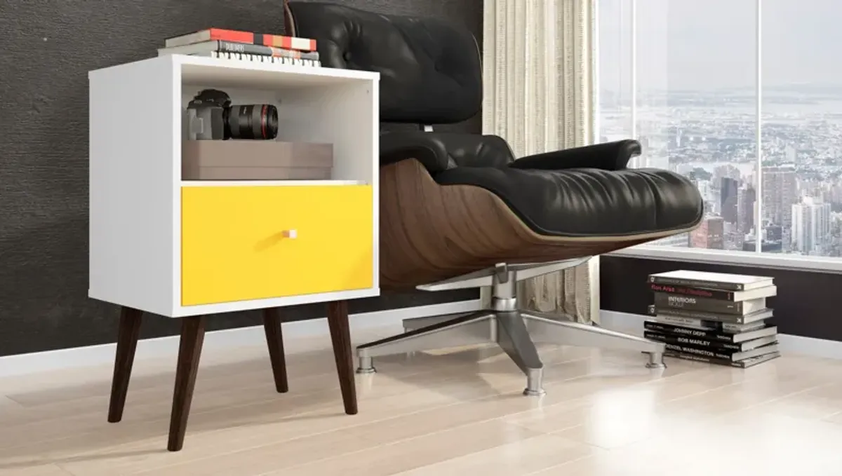 Webb Nightstand - White/Yellow