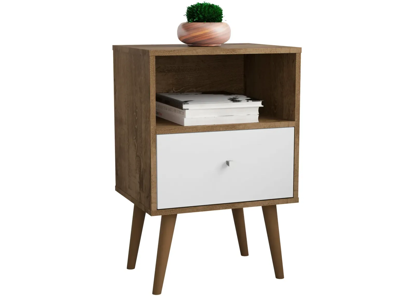 Webb Nightstand - Brown/White