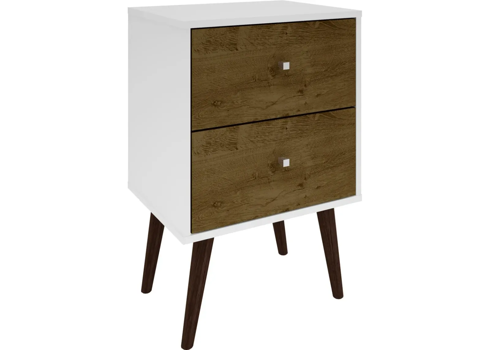 Webb 2 Drawer Nightstand - White/Brown