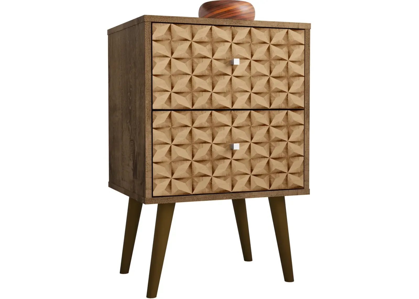 Webb 2 Drawer Nightstand - Brown/Print