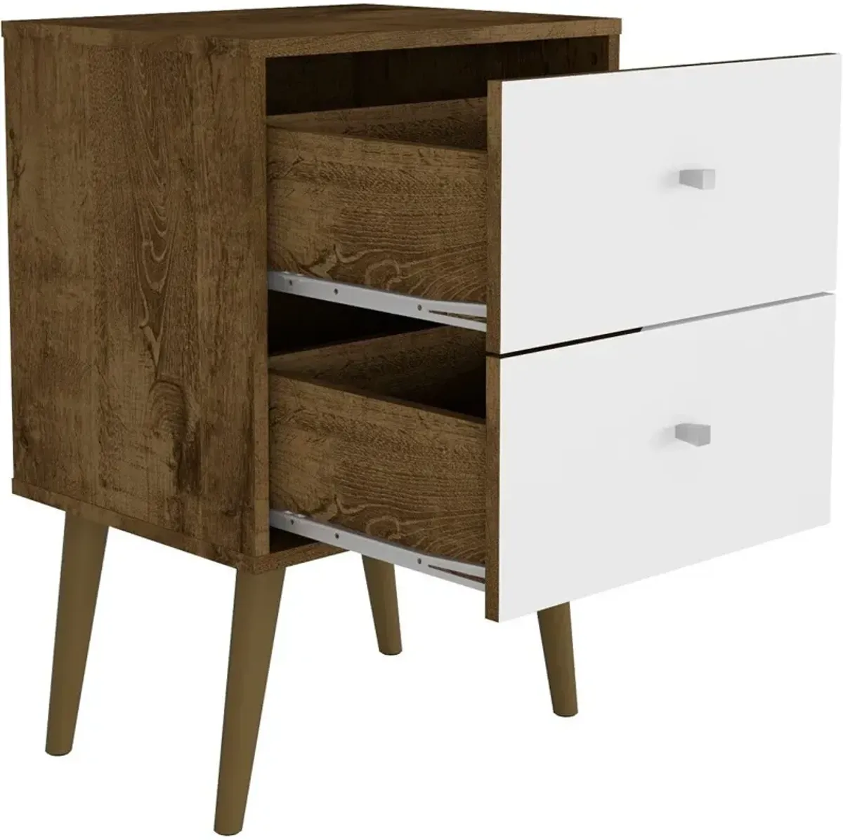 Webb 2 Drawer Nightstand - Brown/White