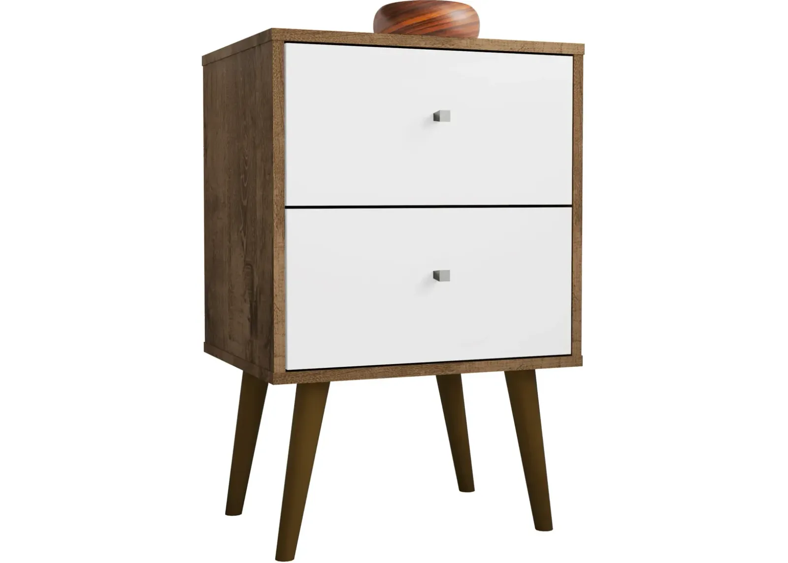 Webb 2 Drawer Nightstand - Brown/White