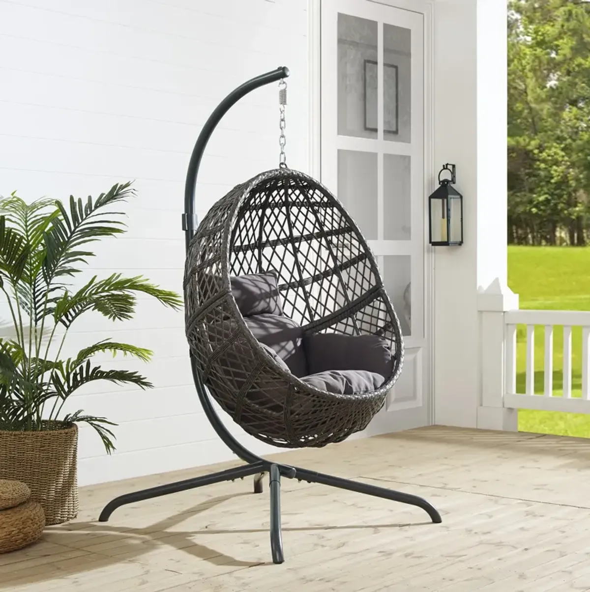 Annapolis Indoor/Outdoor Hanging Egg Chair - Gray